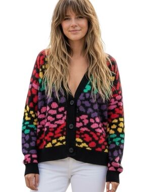 Farm Rio Rainbow Leopard Cardigan